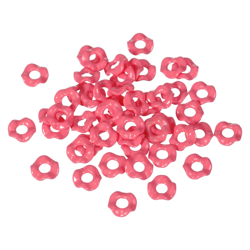 50 Pcs Wavy Spacers, Acrylic Flower Beads Wave Focal Bead, Deep Magenta
