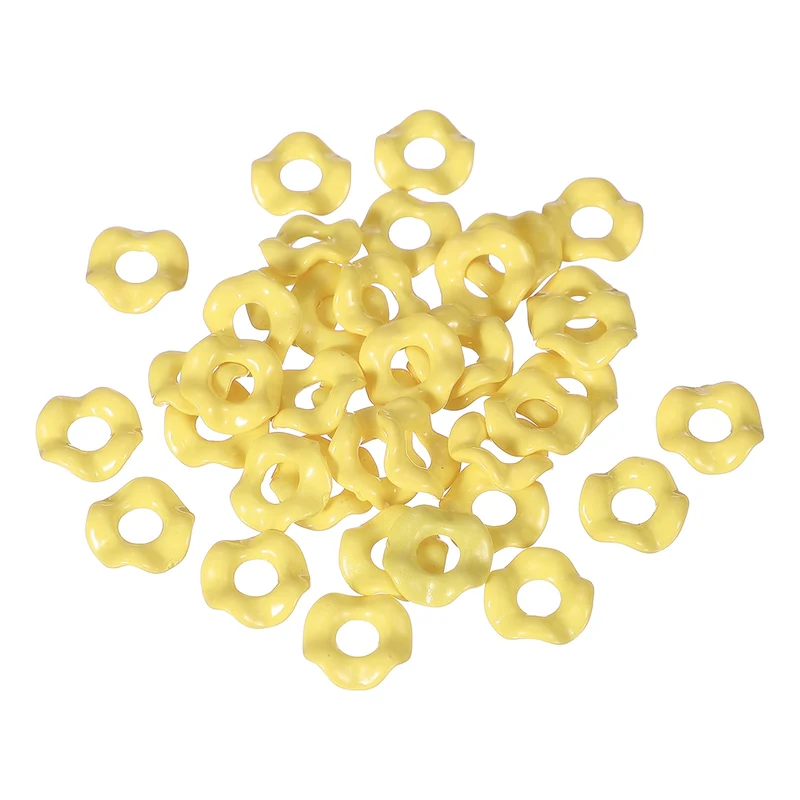 30 Pcs Wavy Spacers, Acrylic Flower Beads Wave Focal Bead, Light Yellow
