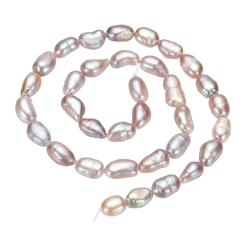 Freshwater Pearl Beads, 7-8mm Straight Hole Pearl String, Purple