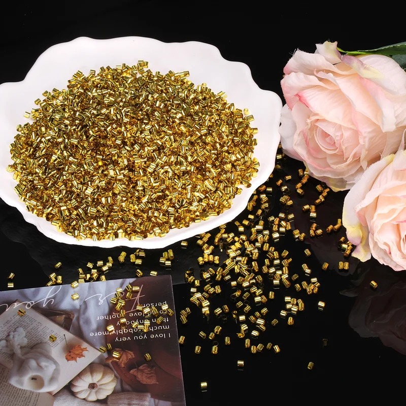 Straw Tube Beads, 150 g 3D Plastic Beads for Crystal Mud Gold