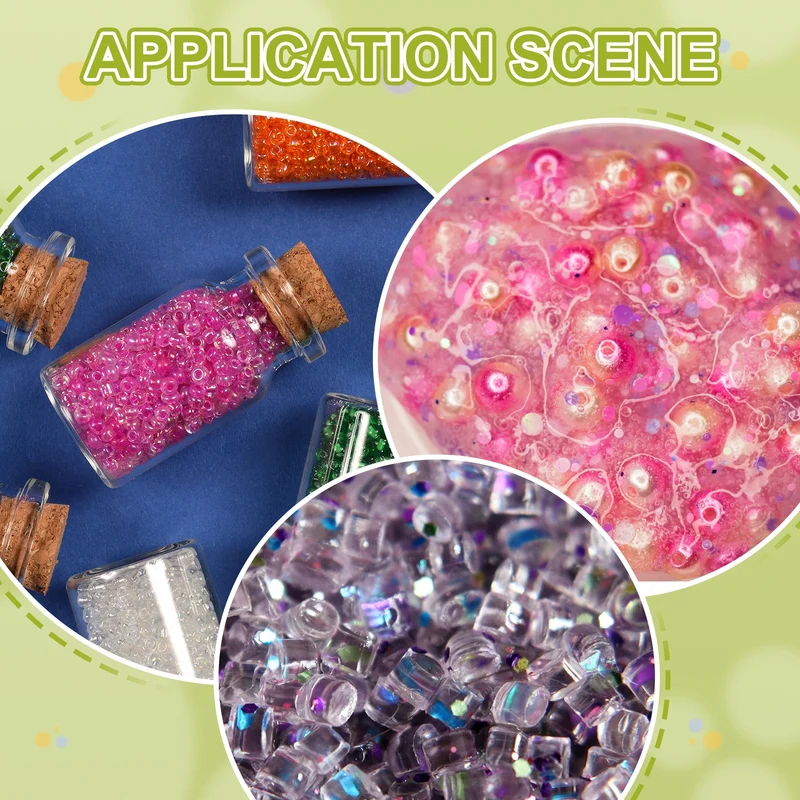 Straw Tube Beads, 150 g 3D Plastic Beads for Crystal Mud Gold