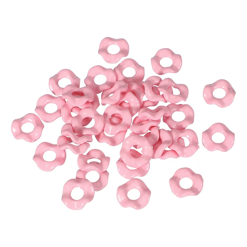 30 Pcs Wavy Spacers, Acrylic Flower Beads Wave Focal Bead, Pink