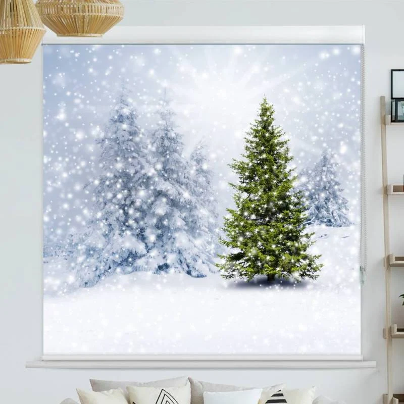 Kassettenrollo Motiv "Tannenbaum Winter" | bis B 420 x H 420 cm