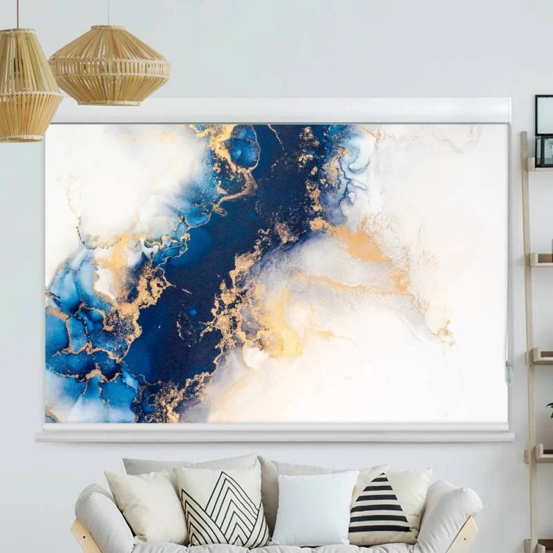 Kassettenrollo Motiv "Abstrakte Kunst Marmortinte" | bis B 420 x H 420 cm