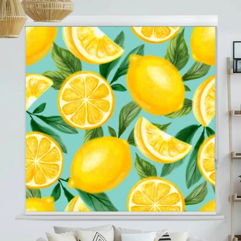 Kassettenrollo Motiv "Zitronen Muster" | bis B 420 x H 420 cm