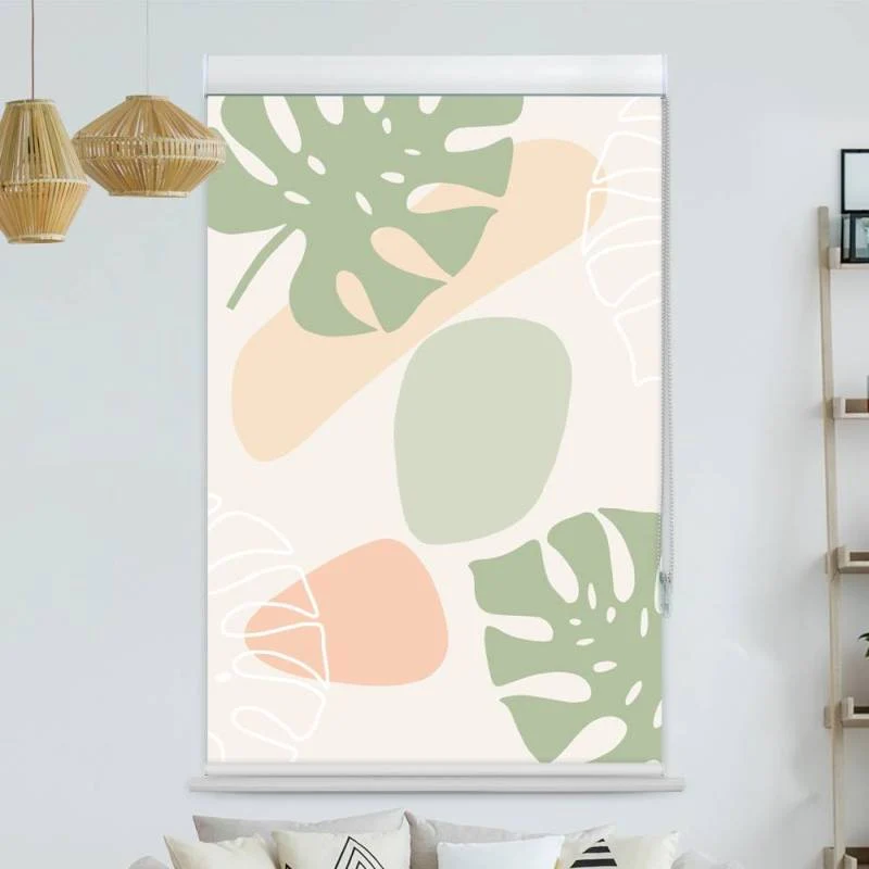 Kassettenrollo Motiv "Tropische Blaetter" | bis B 420 x H 420 cm