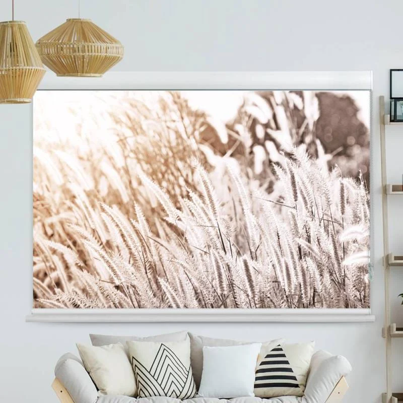 Kassettenrollo Motiv "Pampas Gras" | bis B 420 x H 420 cm