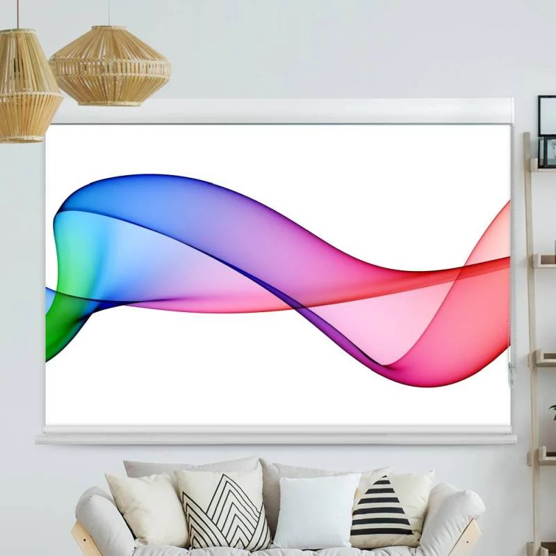 Kassettenrollo Motiv "Abstrakt Bunte Wellen" | bis B 420 x H 420 cm