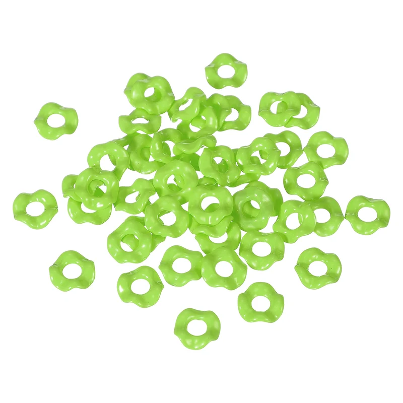 50 Pcs Wavy Spacers, Acrylic Flower Beads Wave Focal Bead, Green