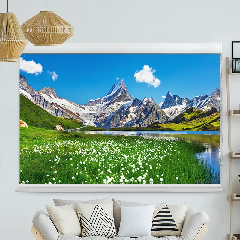 Kassettenrollo Motiv "Schweizer Alpen Bachalpsee" | bis B 420 x H 420 cm