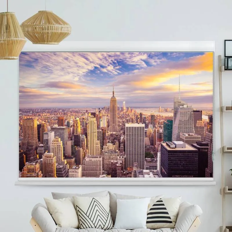 Kassettenrollo Motiv "Sunset New York City Skyline" | bis B 420 x H 420 cm