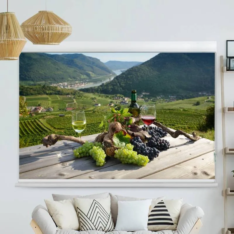 Kassettenrollo Motiv "Trauben Wein Natur" | bis B 420 x H 420 cm