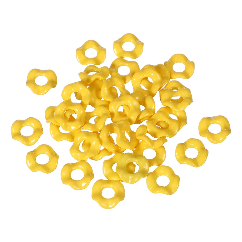 30 Pcs Wavy Spacers, Acrylic Flower Beads Wave Focal Bead, Yellow