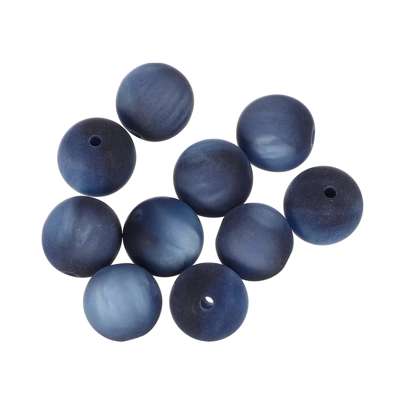 10 Pcs Acrylic Round Beads, 16mm Loose Beads for Jewelry Making, Starry Blue