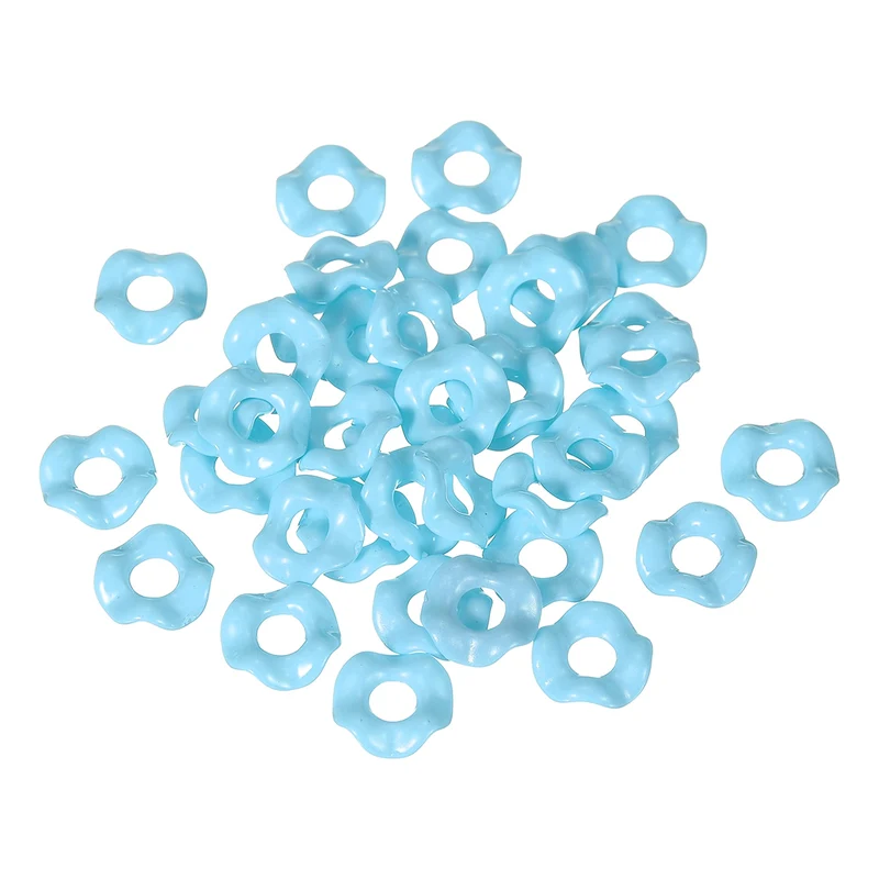 30 Pcs Wavy Spacers, Acrylic Flower Beads Wave Focal Bead, Sky Blue