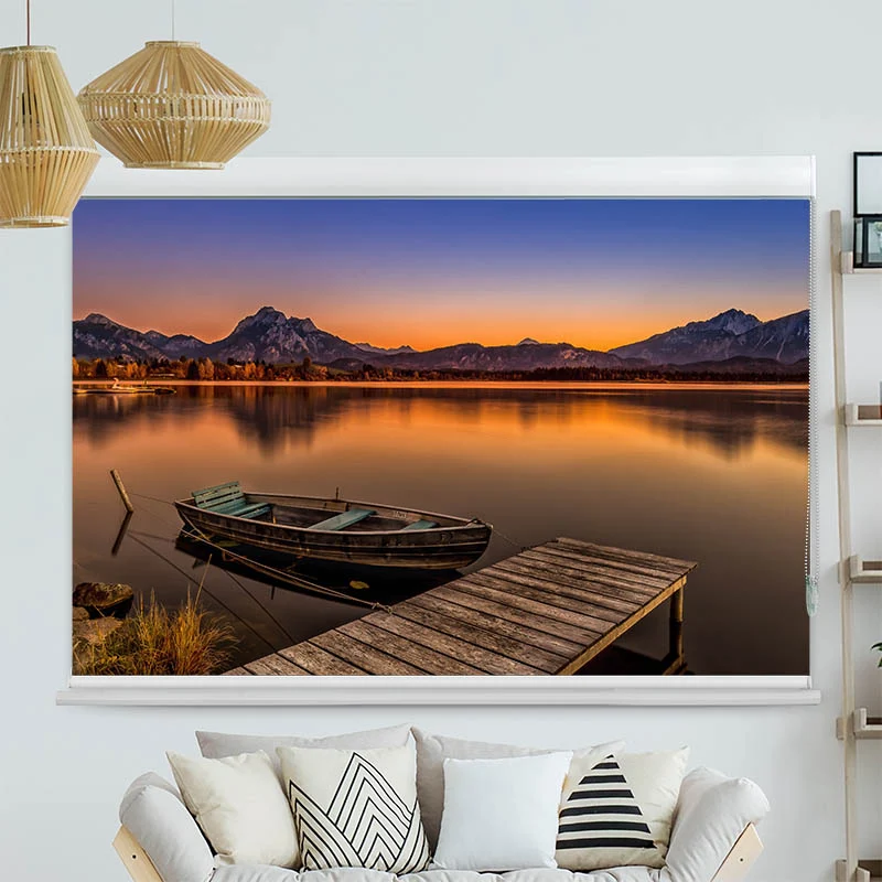 Kassettenrollo Motiv "Abendstimmung am Hopfensee" | bis B 420 x H 420 cm