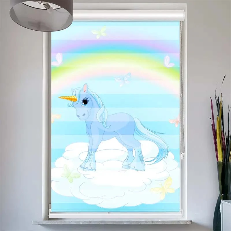 Doppelrollo mit Kassette "Einhorn auf der Wolke"