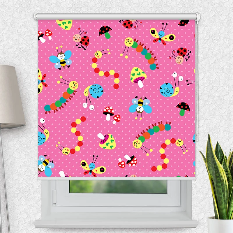 Motivrollo 'Raupen und Schmetterlinge' | Bis B 430 x H 440 cm