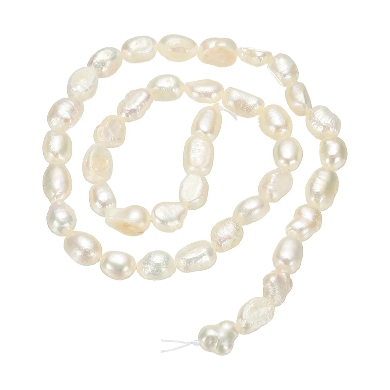 Freshwater Pearl Beads, 8-9mm Straight Hole Pearl String, White