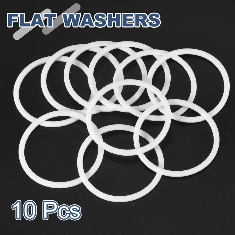 M42 PTFE Flat Washer, 10 Pcs 42x48x1.5mm O-Ring Sealing Gasket, White
