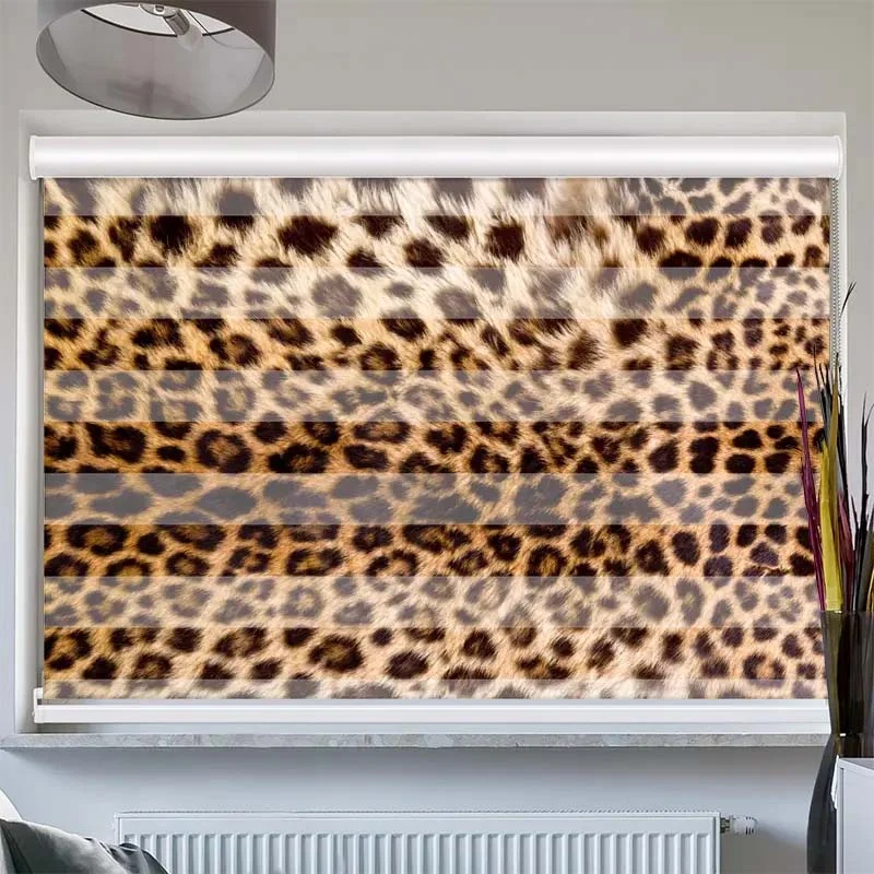 Doppelrollo mit Kassette "Leopardenmuster"