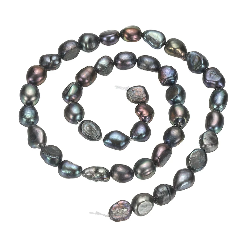 Freshwater Pearl Beads 8-9mm Straight Hole Pearl String Black