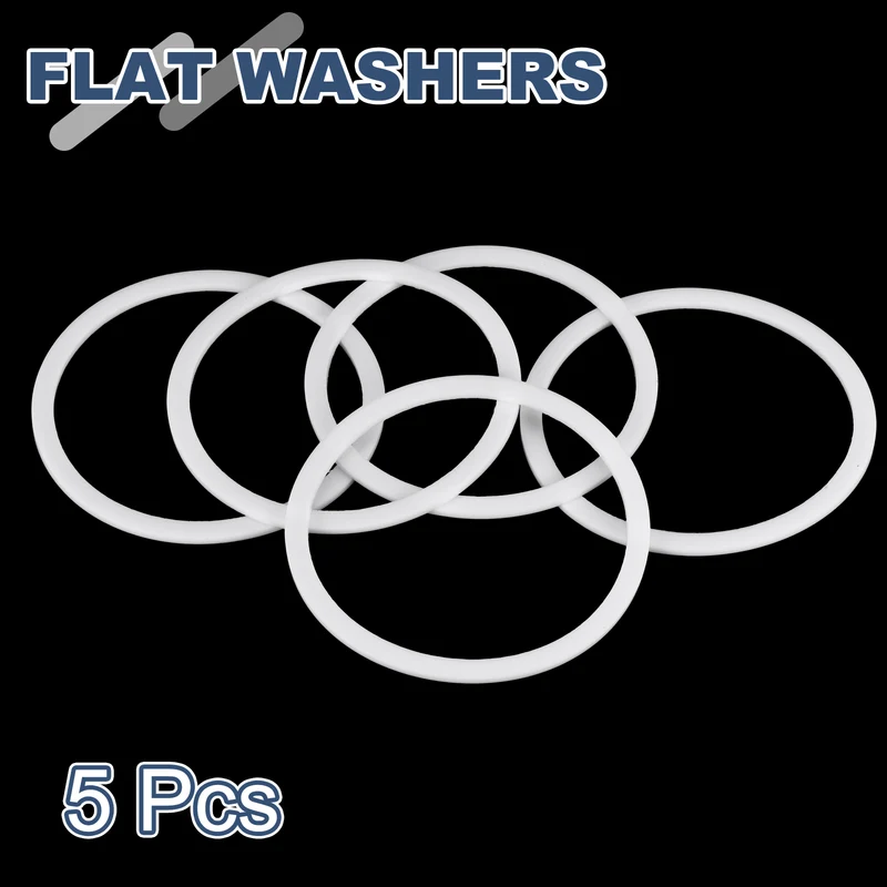 M70 PTFE Flat Washer, 5 Pcs 70x80x2mm O-Ring Sealing Gasket, White