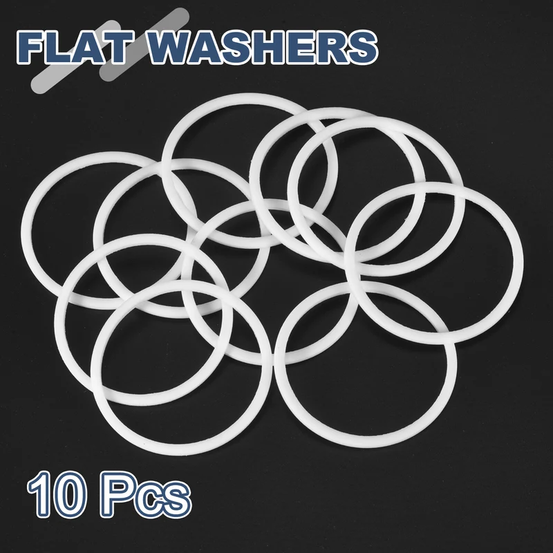 M40 PTFE Flat Washer, 10 Pcs 40x45x1.5mm O-Ring Sealing Gasket, White