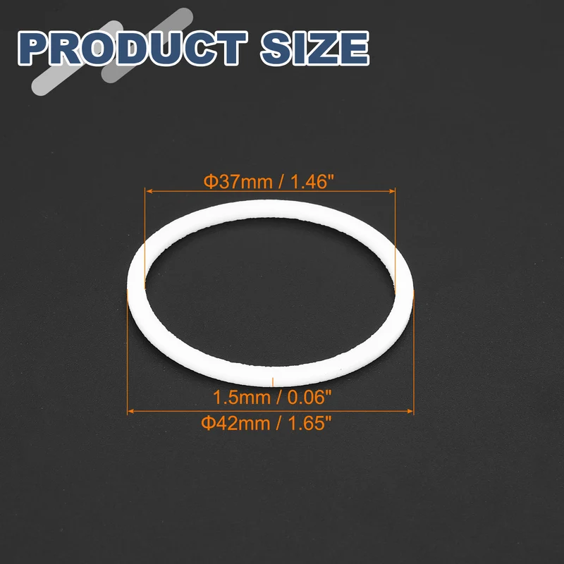 M37 PTFE Flat Washer, 30 Pcs 37x42x1.5mm O-Ring Sealing Gasket, White