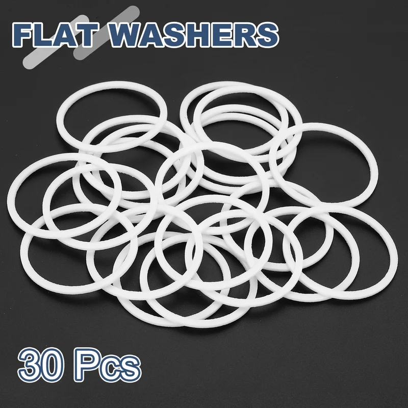 M37 PTFE Flat Washer, 30 Pcs 37x42x1.5mm O-Ring Sealing Gasket, White