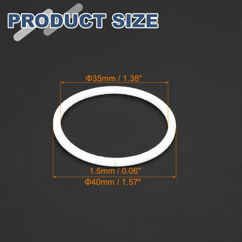 M35 PTFE Flat Washer, 30 Pcs 35x40x1.5mm O-Ring Sealing Gasket, White