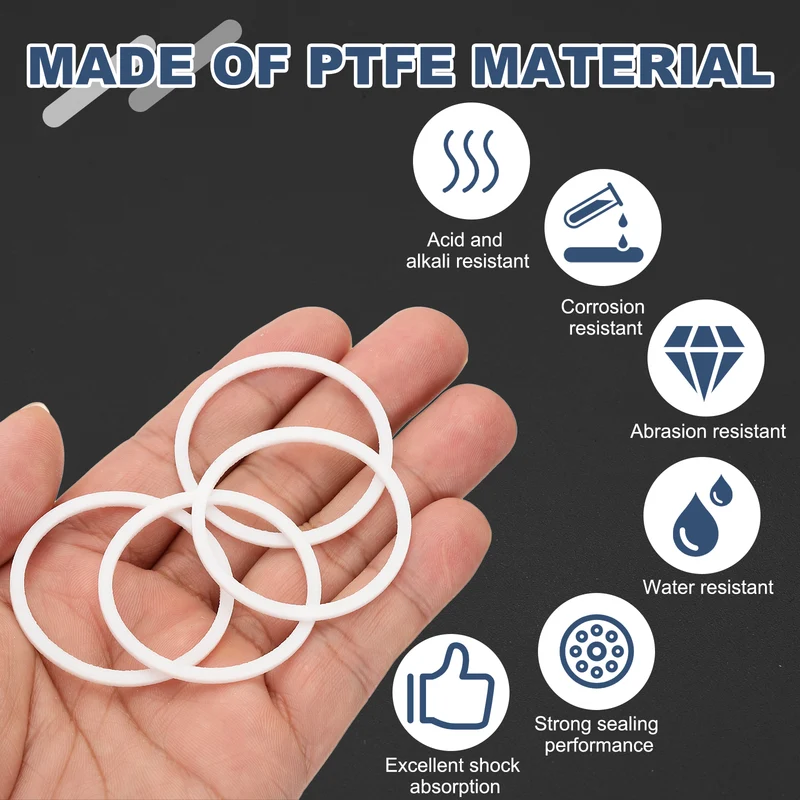 M35 PTFE Flat Washer, 30 Pcs 35x40x1.5mm O-Ring Sealing Gasket, White
