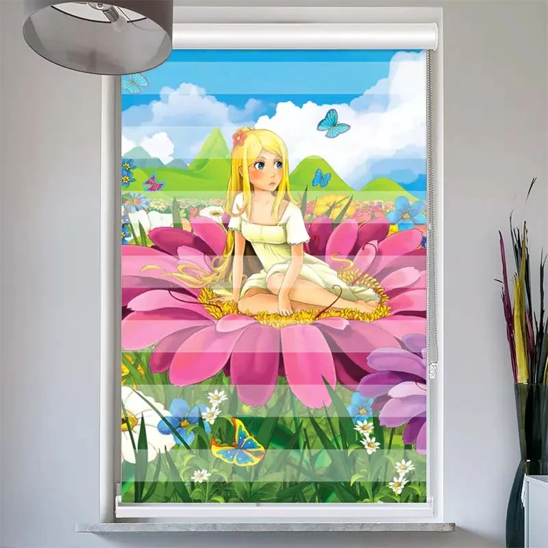 Doppelrollo mit Kassette "Mädchen auf Einer Blume"