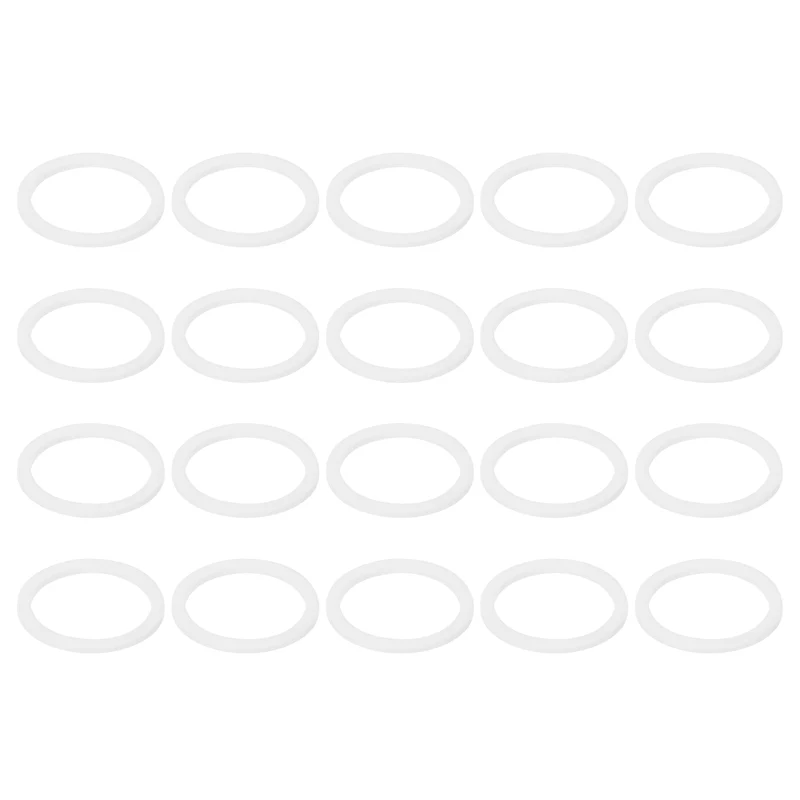 M16 PTFE Flat Washer, 60 Pcs 16x20x1.25mm O-Ring Sealing Gasket, White