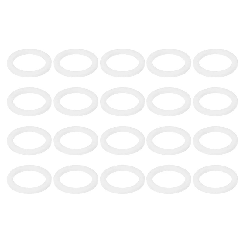 M12 PTFE Flat Washer, 60 Pcs 12x16x1.25mm O-Ring Sealing Gasket, White