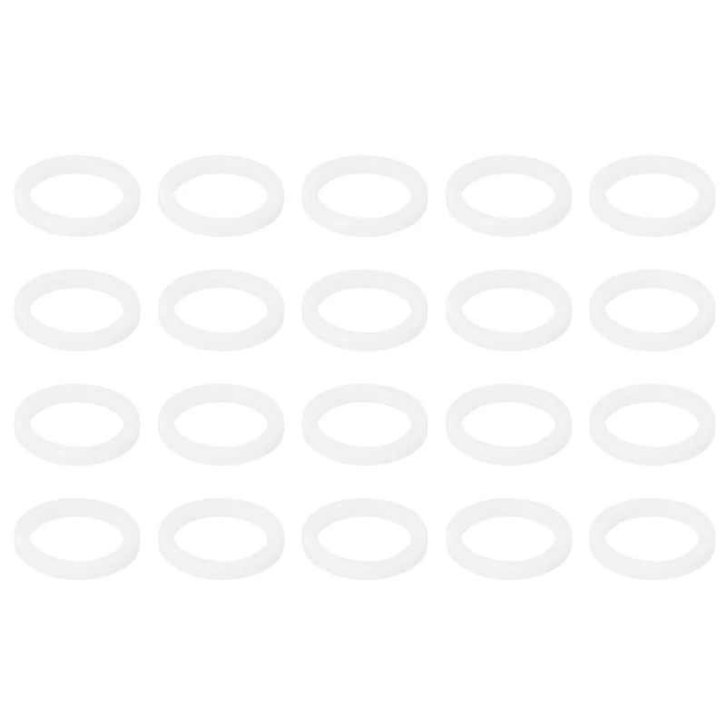 M9 PTFE Flat Washer, 60 Pcs 9x12x1.25mm O-Ring Sealing Gasket, White