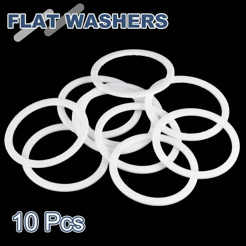 M47 PTFE Flat Washer, 10 Pcs 47x57x2mm O-Ring Sealing Gasket, White