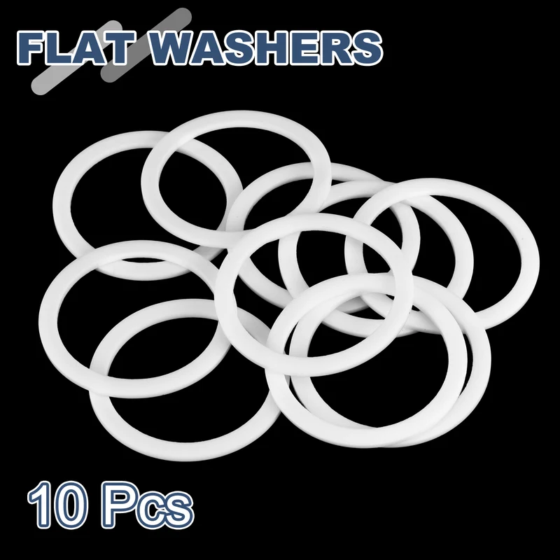 M45 PTFE Flat Washer, 10 Pcs 45x55x2mm O-Ring Sealing Gasket, White