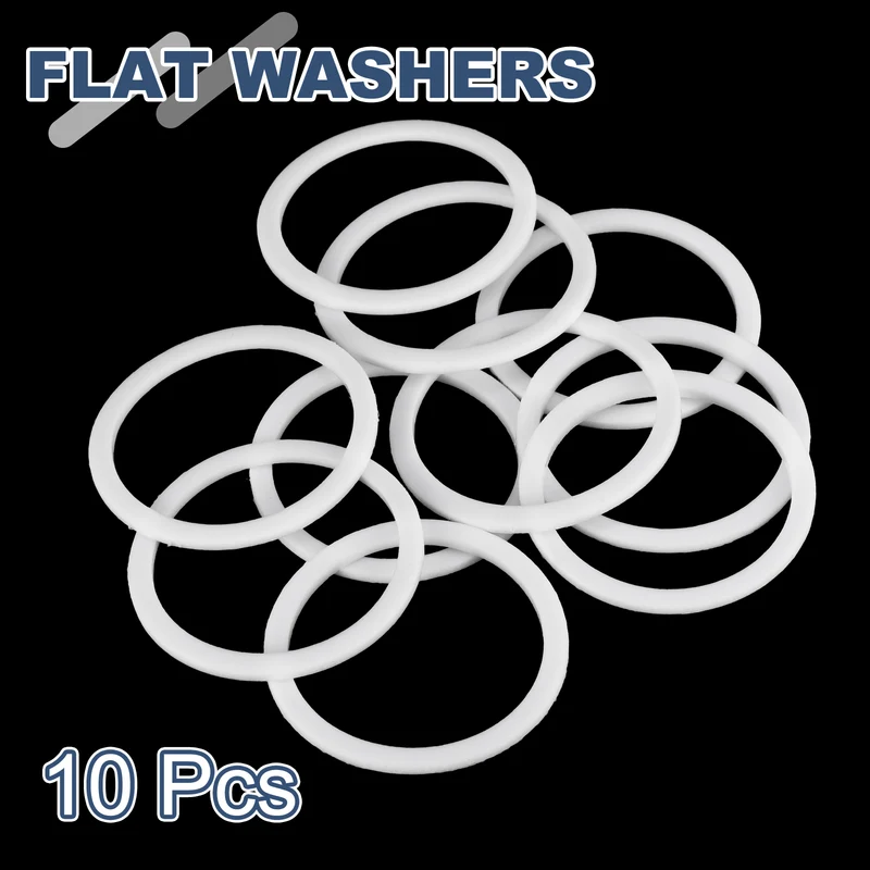 M42 PTFE Flat Washer, 10 Pcs 42x50x2mm O-Ring Sealing Gasket, White
