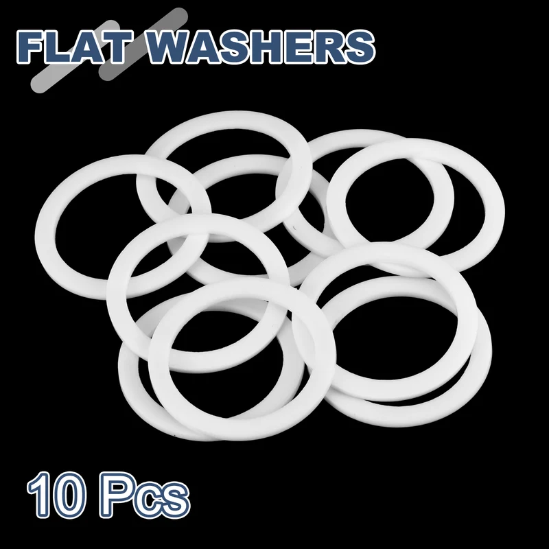 M35 PTFE Flat Washer, 10 Pcs 35x45x2mm O-Ring Sealing Gasket, White