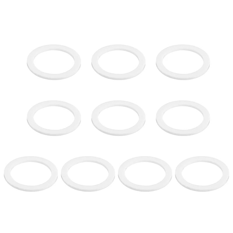 M32 PTFE Flat Washer, 10 Pcs 32x42x2mm O-Ring Sealing Gasket, White