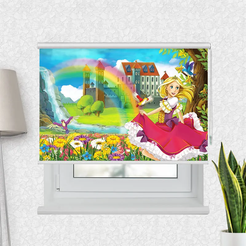 Motivrollo 'Prinzessin Regenbogen Schloss' | Bis B 430 x H 440 cm