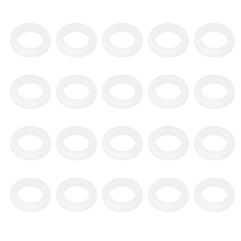 M6 PTFE Flat Washer, 60 Pcs 6x9x1.25mm O-Ring Sealing Gasket, White