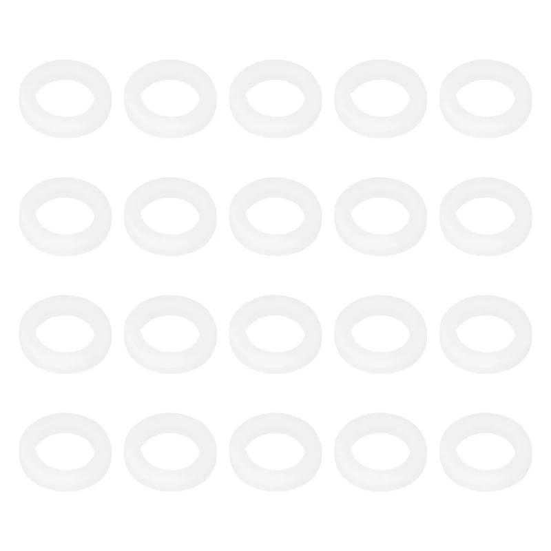 M5 PTFE Flat Washer, 60 Pcs 5x8x1.25mm O-Ring Sealing Gasket, White