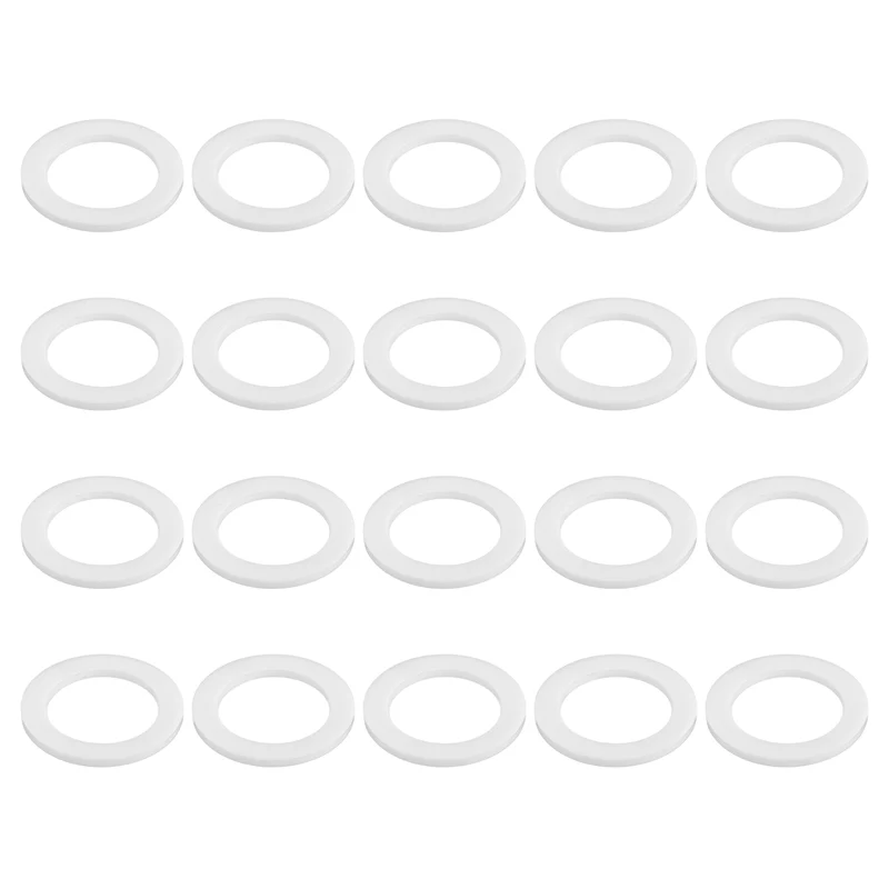 M22 PTFE Flat Washer, 20 Pcs 22x32x2mm O-Ring Sealing Gasket, White