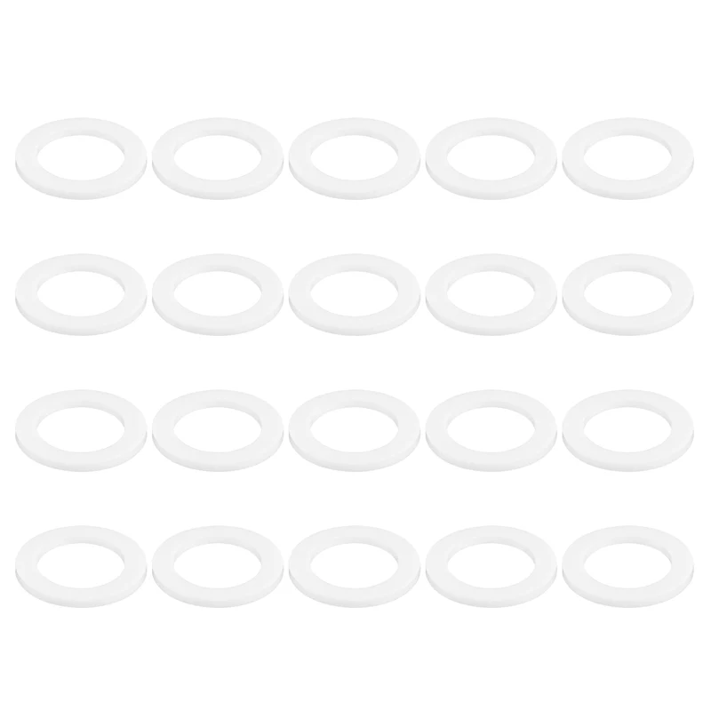 M20 PTFE Flat Washer, 20 Pcs 20x30x2mm O-Ring Sealing Gasket, White
