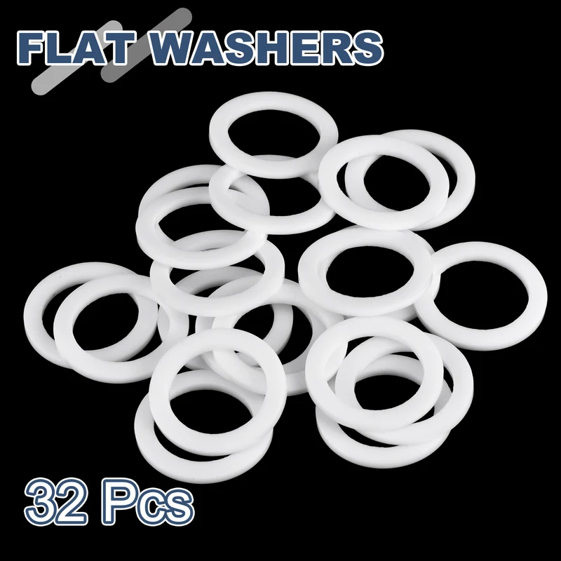 M20 PTFE Flat Washer, 20 Pcs 20x28x2mm O-Ring Sealing Gasket, White