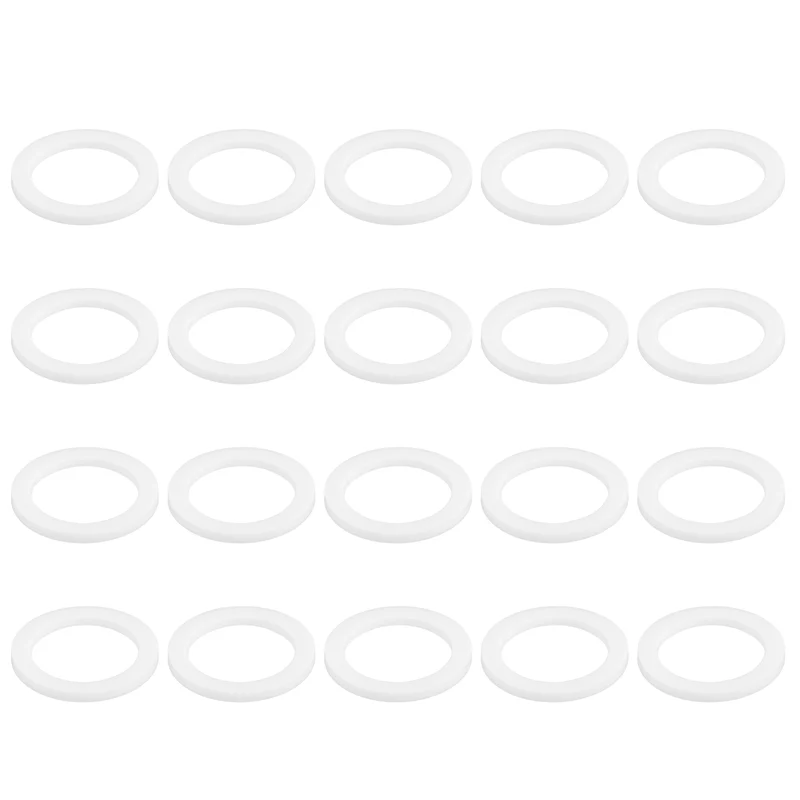 M19 PTFE Flat Washer, 32 Pcs 19x26x2mm O-Ring Sealing Gasket, White