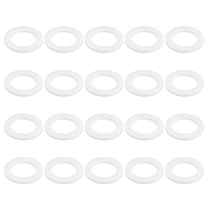 M16 PTFE Flat Washer, 32 Pcs 16x24x2mm O-Ring Sealing Gasket, White
