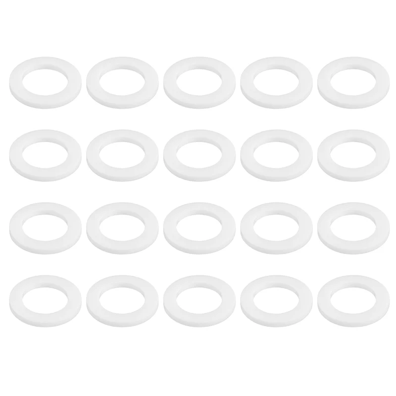 M14 PTFE Flat Washer, 32 Pcs 14x22x2mm O-Ring Sealing Gasket, White